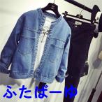  super popular Denim jacket lady's G Jean long sleeve .. collar no color Denim coat short casual outer spring autumn beautiful . stylish 