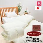 羽毛布団 エクセルゴールドラベル ダウン85％ 日本製 1.0kg入 軽量 シングル 150×210cm（ムジ　きなり）