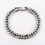 ステンレス　幅12mm　6面ｗ喜平チェーン　21.5cm　ブレスレット　バングル