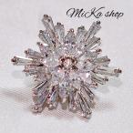 Yahoo! Yahoo!ショッピング(ヤフー ショッピング)<ブローチ ジルコニア 雪の花 シルバー 大>レディース ピンズ ピン ピンブローチ タックピン スカーフピン かわいい おしゃれ 華やか