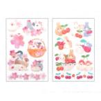 クリアウォールステッカー さくら 文鳥 ＆ さくらんぼ 兎