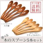 スプーン 5本セット  送料無料 木製 木 ナチュラルカラー スリ漆 和食器