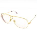 CARTIER Cartier раз ввод очки I одежда toliniti Teardrop 140 62*12 Vintage очки GP/ пластик Gold унисекс [ б/у ]