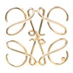 新品同様美品 LOEWE ロエベ アナグラム アクセサリー ブローチ GP ピンクゴールド レディース【中古】