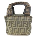 極美品FENDI フェンディ ズッカ柄 ミニバッグ ヴィンテージ ハンドバッグ ナイロン ブラウン レディース【中古】