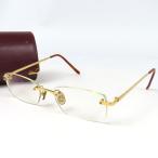  красивый CARTIER Cartier обод отсутствует I одежда очки оправа для очков Vintage раз ввод очки titanium / пластик Gold женский [ б/у ]