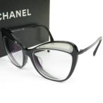  превосходный товар CHANEL Chanel Acetate Butterfly раз ввод очки оправа для очков 5377-A здесь Mark очки пластик черный [ б/у ]