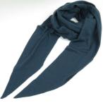 ショッピングショール HERMES エルメス ショール 防寒 Hロゴ ストール シルク ネイビー【中古】