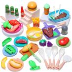 Cute Stone おままごとセット 知育玩具 42点セット おもちゃ 子供 DIY 豊富な食材 お肉と野菜 調理器具 切る遊び 親子遊び ままごと