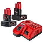 ミルウォーキー M12-18 NRG-642 JP M12 4.0Ah & 6.0Ah FC スタートキット バッテリー2個 充電器