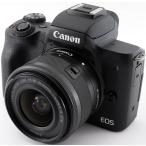 キヤノン ミラーレス CANON EOS Kiss M レンズキット ブラック Wi-Fi & Bluetooth搭載 新品SDカード付き スマホに送れる 動画撮影 長期保証