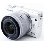 ショッピングEOS キヤノン ミラーレス一眼 CANON EOS M100 レンズキット ホワイト 中古 新品SDカード付き 届いてすぐに使える Wi-Fi搭載