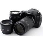 キヤノン デジタル一眼レフカメラ CANON EOS 80D トリプルレンズ 中古 Wi-Fi搭載 スマホに送れる 新品SDカード ＆予備バッテリー付き 動画撮影 長期保証