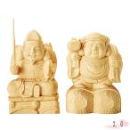仏像 総白木 恵比寿・大黒天 2.0寸 仏具 仏教 本尊 仏壇 Butsuzo a Buddhist image a statue of Buddha
