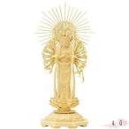 仏像 総柘植 八角台座 十一面千手観音 櫛光背 4.0寸 仏具 仏教 本尊 仏壇 Butsuzo a Buddhist image a statue of Buddha