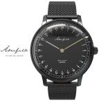 スウェーデン Åkerfalk オーカーフォーク 24時間表示 腕時計 ブラック AK-153 黒文字盤 北欧デザインウォッチ レザーケース付