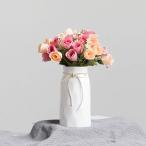 花瓶 フラワーベース 陶器花器 17CMダイニングテーブル花瓶セラミック おしゃれ 北欧 生け花 インテリア 家の装飾 Fukuka ホワイト