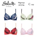 ショッピングサルート ワコール サルート ブラジャー BTJ796 96グループ 96G リボンブラ 3/4カップ Cカップ Wacoal salute 下着 単品 レディース 女性