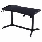 ゲーミングデスク XeNO(ゼノ) ブラック ガス圧昇降 無段階調節 ワンタッチ スタンディング ケーブル収納 アルミ PRO 38136 不二貿易