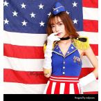 アメリカ国旗 コスプレ セクシー ハロウィン 女性 衣装 仮装  /　USA コスプレ malymoon USAガール （405565）