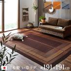い草ラグ おしゃれ ランクス総色 191×191cm 約2畳 純国産 日本製 ござ 和モダン 夏 い草カーペット 和室 洋風 イケヒコ 新生活