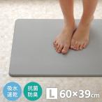 珪藻土バスマット アスベスト検査済み Lサイズ 60×39cm RSL グレー グリーン ピンク 吸水 速乾 抗菌 消臭 天然素材 可愛い 無地 おしゃれ 新生活
