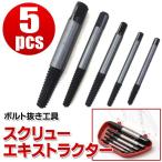 簡単ネジ外し 5本セット 収納ケース付き スクリュー式 折れたボルト除去器 5種サイズ なめたネジ取り DIY 工具 修理 正・逆タップ すぐ着く ◇ エキストラクター