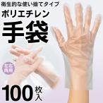 透明手袋 100枚セット 使い捨て ポリエチレン手袋 左右兼用 エンボス加工 衛生手袋 100P フィット感 伸縮性 密封性 手荒れ防止 作業用 掃除 ◇ ポリエチレン手袋