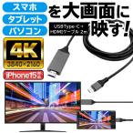 Type-C HDMIケーブル 高画質 4K スマホ 映像を大画面 テレビ出力 iPhone iPad 迫力 ミラーリング 変換ケーブル 2m インストール不要 S◇ T-CケーブルDL