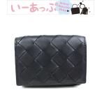 ボッテガヴェネタ 三つ折り財布 ブラック　黒　美品　ミニ財布　ウォレット　o519