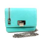 ティファニー 財布　チェーンウォレット　ショルダー　チェーン付き財布　ミニ財布　二つ折り財布　水色　q929