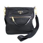 プラダ　ショルダーバッグ　黒　美品　ブラック　PRADA　斜め掛けかばん　ナイロン　r232