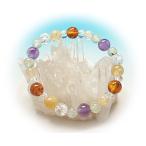 【送料無料♪】パワーストーンブレス・琥珀＆アメジスト＆シトリン・人間関係の改善