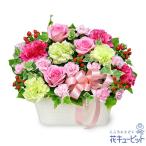 【バラ特集】花キューピット 花 プレゼント ギフト 誕生日 バラのピンクアレンジメント