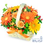 誕生日フラワーギフト 女性 男性 彼氏彼女 夫妻 父母 ギフト プレゼント 花キューピットのオレンジ＆イエローのアレンジメント
