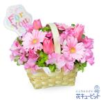 【結婚記念日】花キューピット 夫婦 祖父母 一周年 花婚式 銀婚式 金婚式 ギフト プレゼント チューリップのバスケットアレンジメント