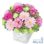 【結婚祝い】花キューピット 夫婦 祖父祖母 友人 門出 花 ギフト プレゼント ブライダル バラとガーベラのピンクアレンジメント