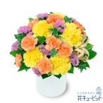 【お祝い返し】花キューピット 花 ギフト お祝い プレゼント お礼 記念日 感謝 お返し ビタミンカラーのナチュラルなアレンジメント