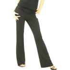 ブーツカットパンツ  フィットネス 社交ダンス ヨガパンツ らくらくパンツ 黒ブラック 旅行 ダンス体操 サイズL