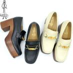 パンプス レディース 厚底 ブラック 黒 あしながおじさん 厚底ローファー チャンキーヒール 本革 レザー レディース 全2色 22.5-24.5 黒 白 1310219