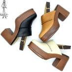 ショッピングあしながおじさん あしながおじさん 厚底サボ ミュール サンダル チャンキーヒール 本革 レザー レディース 全3色 22.5-24.5 黒 白 1310221