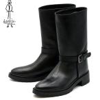ブーツ レディース 厚底 ブラック 黒 あしながおじさん カバーブーツ レザーブーツ 本革 レザー レディース 全2色 22.5cm-24.5cm ブラック 黒 3220051