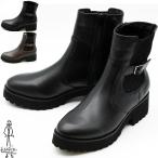 ブーツ レディース 厚底 ブラック 黒 あしながおじさん サイドゴアブーツ ショートブーツ 本革 レザー レディース 全3色 22.5cm-24.5cm 7210101