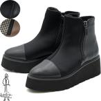 あしながおじさん 厚底ブーツ ショートスニーカー プラットフォーム 本革 レザー レディース S-LL 黒 ブラック グレー 7210149