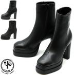 ブーツ レディース 厚底 ブラック 黒 by あしながおじさん 厚底ブーツ ショートブーツ チャンキーヒール レディース ブラック 22.5cm-24.5cm 8940315