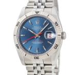 【3年保証】 ロレックス デイトジャスト36 ターノグラフ 116264 OH済 F番 K18WG×SS 青 ブルー 赤針 自動巻き メンズ 腕時計
