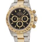 【3年保証】 ロレックス コスモグラフ デイトナ 16523 OH済 A番 エルプリメロ K18YG×SS コンビ 黒 自動巻き メンズ 腕時計