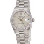 【3年保証】 ロレックス デイトジャスト 68286G S番 Pt950無垢 純正ダイヤ トリチウム 自動巻き レディース ボーイズ 腕時計