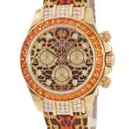 【3年保証】 ロレックス コスモグラフ デイトナ レパード 116598SACO M番 K18YG無垢 純正ダイヤ サファイヤ 豹柄 自動巻き メンズ 腕時計