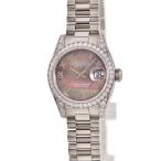 【3年保証】 ロレックス デイトジャスト26 179159NR K番 K18WG 純正ダイヤ 黒シェル ローマン 3連 自動巻き レディース 腕時計